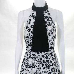 NEW Shilla Black Animal Print A Line Dress Small